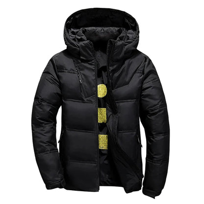 White Duck Down Jacket Men Winter Men's Coat Windproof Removable Cap Parkas Solid Color Outdoor Casual Hooded Overcoat Clothes
