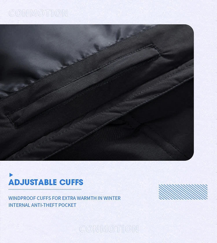 White Duck Down Jacket Men Winter Men's Coat Windproof Removable Cap Parkas Solid Color Outdoor Casual Hooded Overcoat Clothes